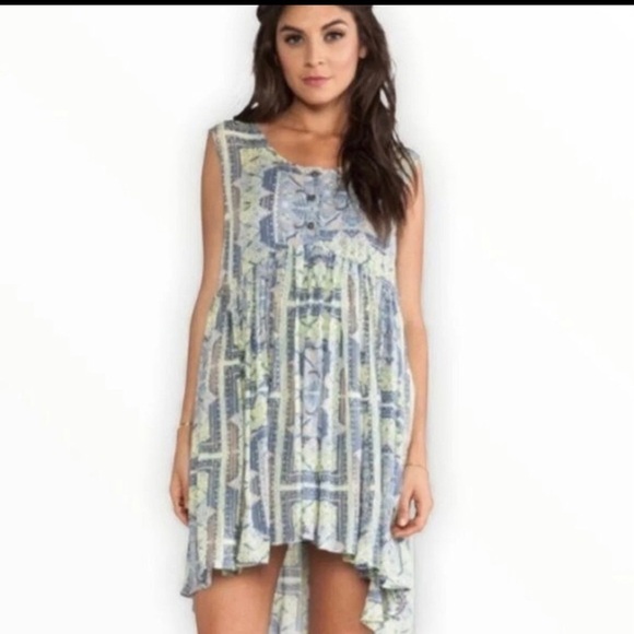 Free People Dresses & Skirts - 𝅺FREE people 2 layer printed mini dress tunic sz small